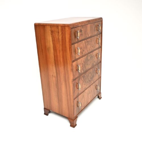 ART DECO BURR WALNUT CHEST OF DRAWERS - ADDITIONAL PHOTO 9