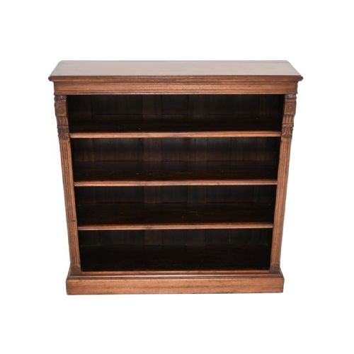 fig 1. Antique Victorian Walnut Open Bookcase