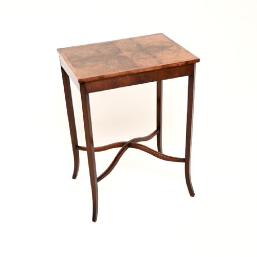 Antique Edwardian Burr Walnut Side Table
