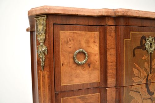 ANTIQUE FRENCH MARBLE TOP INLAID COMMODE - ADDITIONAL PHOTO 7