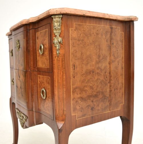 ANTIQUE FRENCH MARBLE TOP INLAID COMMODE - ADDITIONAL PHOTO 9