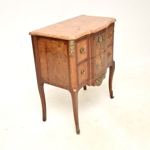 ANTIQUE FRENCH MARBLE TOP INLAID COMMODE - ADDITIONAL PHOTO 10
