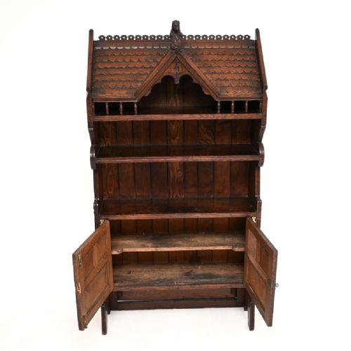 ANTIQUE AESTHETIC MOVEMENT CABINET BY JOHN MOYR SMITH - ADDITIONAL PHOTO 4