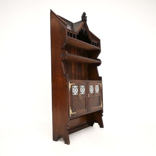 ANTIQUE AESTHETIC MOVEMENT CABINET BY JOHN MOYR SMITH - ADDITIONAL PHOTO 6
