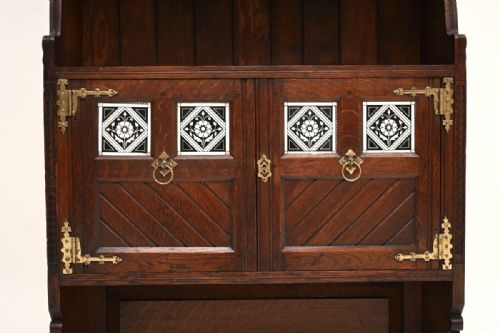 ANTIQUE AESTHETIC MOVEMENT CABINET BY JOHN MOYR SMITH - ADDITIONAL PHOTO 15