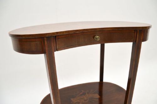 ANTIQUE EDWARDIAN INLAID MARQUETRY KIDNEY SIDE TABLE - ADDITIONAL PHOTO 5