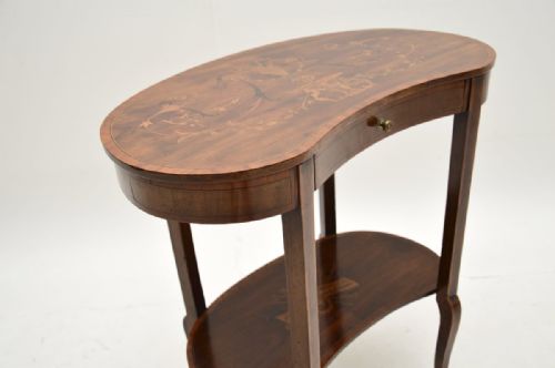 ANTIQUE EDWARDIAN INLAID MARQUETRY KIDNEY SIDE TABLE - ADDITIONAL PHOTO 8