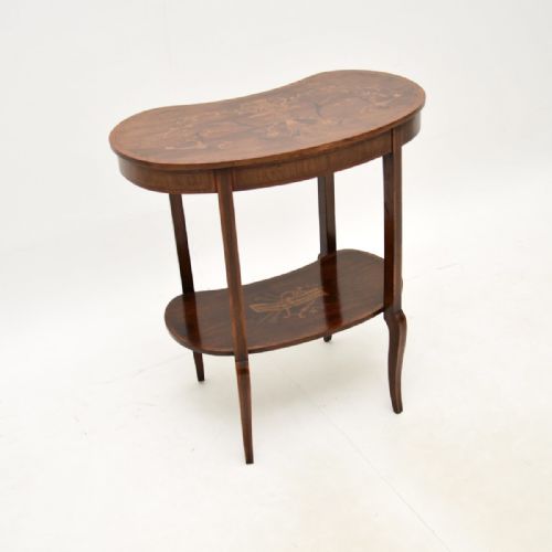 ANTIQUE EDWARDIAN INLAID MARQUETRY KIDNEY SIDE TABLE - ADDITIONAL PHOTO 10