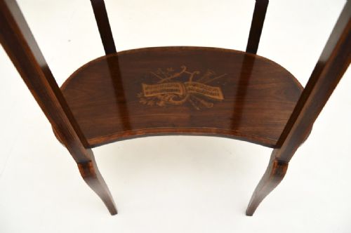 ANTIQUE EDWARDIAN INLAID MARQUETRY KIDNEY SIDE TABLE - ADDITIONAL PHOTO 11