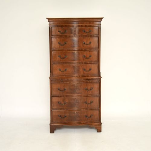 fig 1. Antique Mahogany Serpentine Chest on Chest of Drawers
