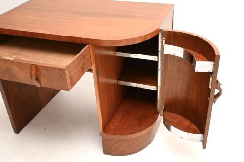 ART DECO FIGURED WALNUT DESK - ADDITIONAL PHOTO 3