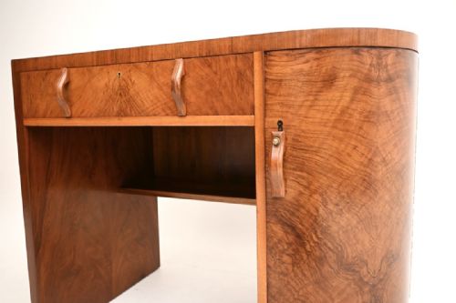 ART DECO FIGURED WALNUT DESK - ADDITIONAL PHOTO 9