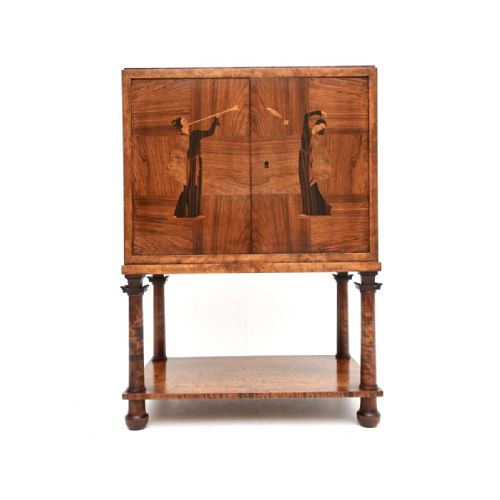 fig 1. Swedish Art Deco Inlaid Marquetry Cabinet
