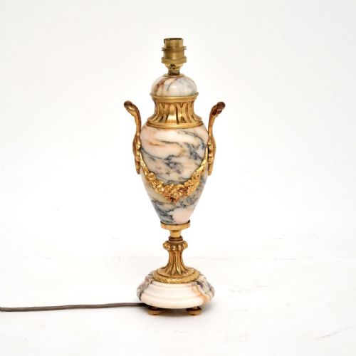 ANTIQUE FRENCH MARBLE AND GILT BRONZE TABLE LAMP - ADDITIONAL PHOTO 1