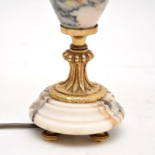 ANTIQUE FRENCH MARBLE AND GILT BRONZE TABLE LAMP - ADDITIONAL PHOTO 4