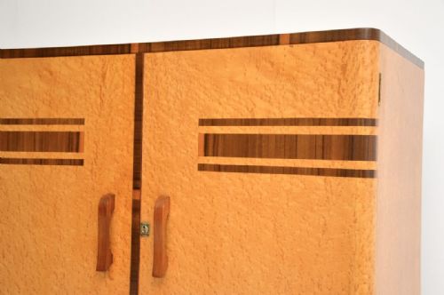 ART DECO BIRDS EYE MAPLE AND WALNUT COMPACTUM WARDROBE - ADDITIONAL PHOTO 5
