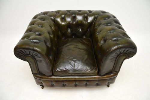 ANTIQUE VICTORIAN LEATHER CHESTERFIELD ARMCHAIR - ADDITIONAL PHOTO 3