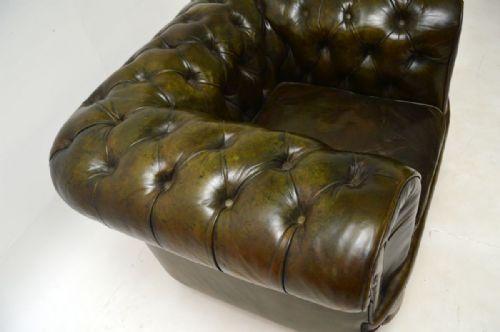 ANTIQUE VICTORIAN LEATHER CHESTERFIELD ARMCHAIR - ADDITIONAL PHOTO 4