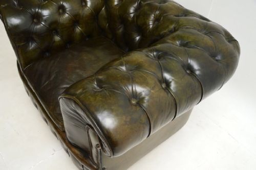 ANTIQUE VICTORIAN LEATHER CHESTERFIELD ARMCHAIR - ADDITIONAL PHOTO 5