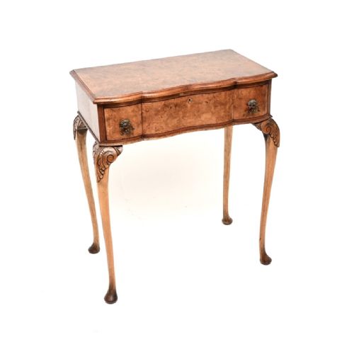 ANTIQUE BURR WALNUT CONSOLE SIDE TABLE