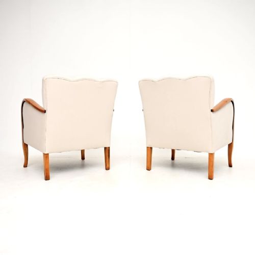 PAIR OF SWEDISH ART DECO ARMCHAIRS IN SATIN BIRCH - ADDITIONAL PHOTO 1