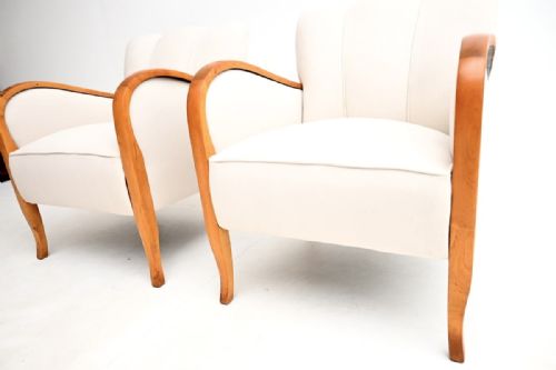 PAIR OF SWEDISH ART DECO ARMCHAIRS IN SATIN BIRCH - ADDITIONAL PHOTO 7