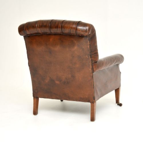 ANTIQUE EDWARDIAN LEATHER ARMCHAIR - ADDITIONAL PHOTO 8