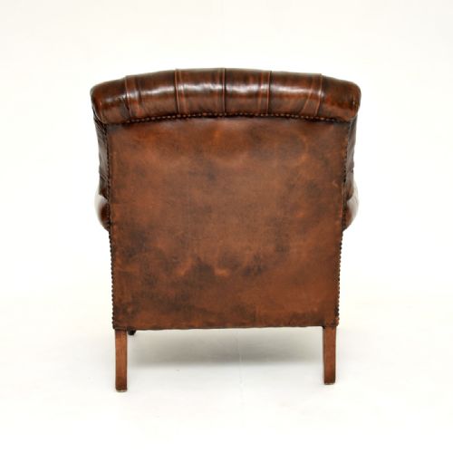 ANTIQUE EDWARDIAN LEATHER ARMCHAIR - ADDITIONAL PHOTO 9