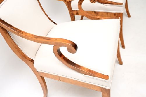 PAIR OF ANTIQUE SWEDISH SATIN BIRCH BIEDERMEIER ARMCHAIRS - ADDITIONAL PHOTO 4