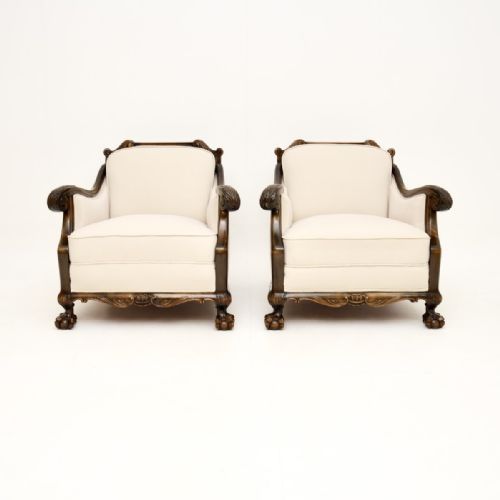 PAIR OF ANTIQUE SWEDISH ARMCHAIRS IN SATIN BIRCH - ADDITIONAL PHOTO 2