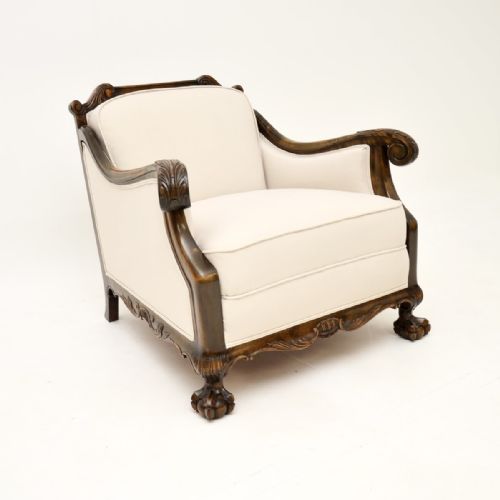 PAIR OF ANTIQUE SWEDISH ARMCHAIRS IN SATIN BIRCH - ADDITIONAL PHOTO 4