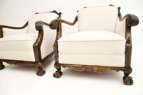 PAIR OF ANTIQUE SWEDISH ARMCHAIRS IN SATIN BIRCH - ADDITIONAL PHOTO 7
