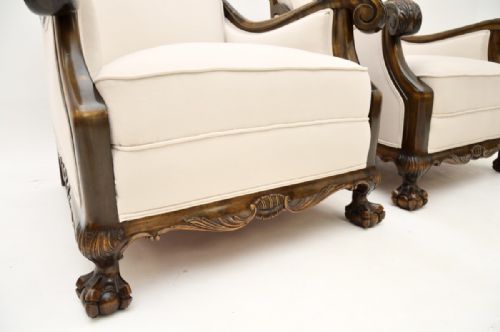 PAIR OF ANTIQUE SWEDISH ARMCHAIRS IN SATIN BIRCH - ADDITIONAL PHOTO 9