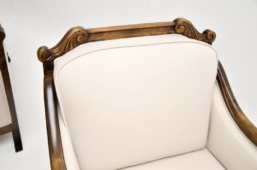 PAIR OF ANTIQUE SWEDISH ARMCHAIRS IN SATIN BIRCH - ADDITIONAL PHOTO 11