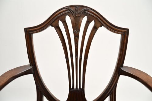 fig 1. Pair of Antique Mahogany and Leather Carver Armchairs