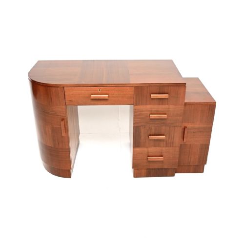 ART DECO FIGURED WALNUT DESK - ADDITIONAL PHOTO 1