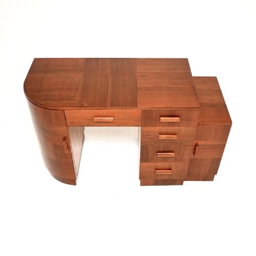ART DECO FIGURED WALNUT DESK - ADDITIONAL PHOTO 2