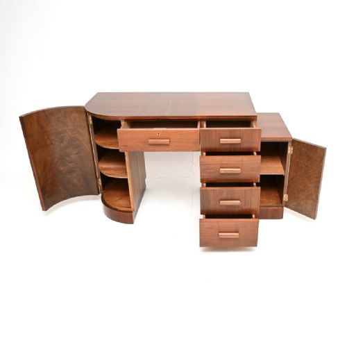 ART DECO FIGURED WALNUT DESK - ADDITIONAL PHOTO 3