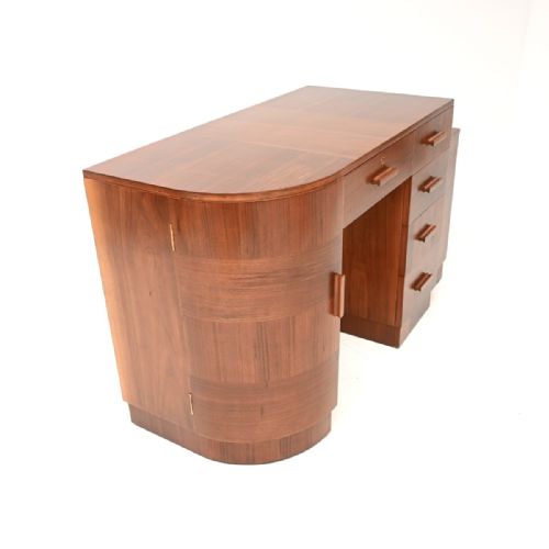 ART DECO FIGURED WALNUT DESK - ADDITIONAL PHOTO 4