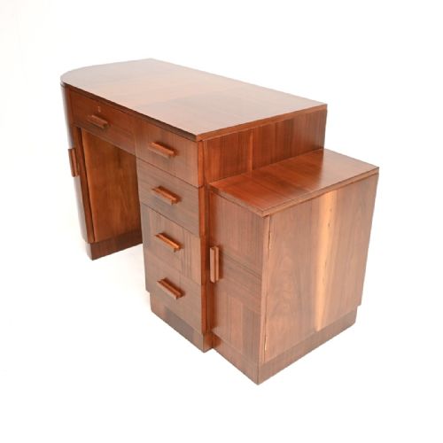 ART DECO FIGURED WALNUT DESK - ADDITIONAL PHOTO 5
