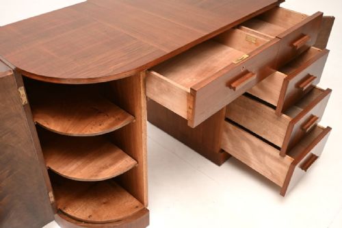ART DECO FIGURED WALNUT DESK - ADDITIONAL PHOTO 7