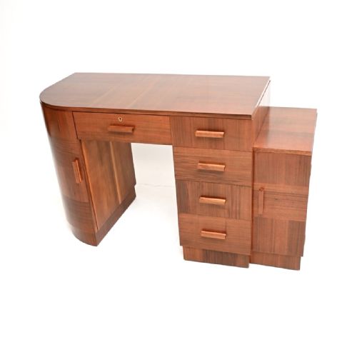 ART DECO FIGURED WALNUT DESK - ADDITIONAL PHOTO 11