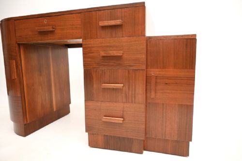 ART DECO FIGURED WALNUT DESK - ADDITIONAL PHOTO 12