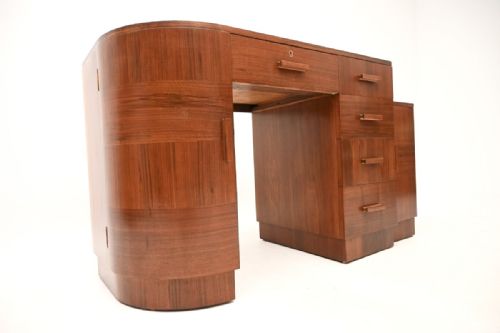 ART DECO FIGURED WALNUT DESK - ADDITIONAL PHOTO 13