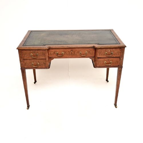 fig 1. Antique Edwardian Inlaid Mahogany Desk
