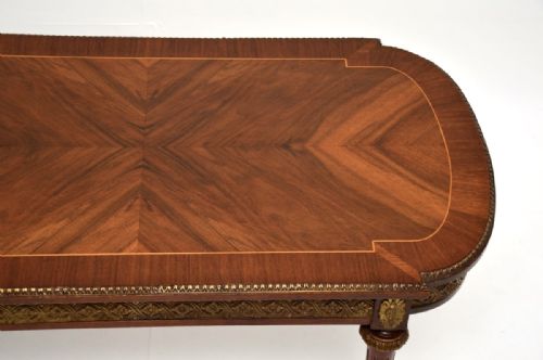 ANTIQUE FRENCH INLAID WALNUT ORMOLU MOUNTED COFFEE TABLE - ADDITIONAL PHOTO 1