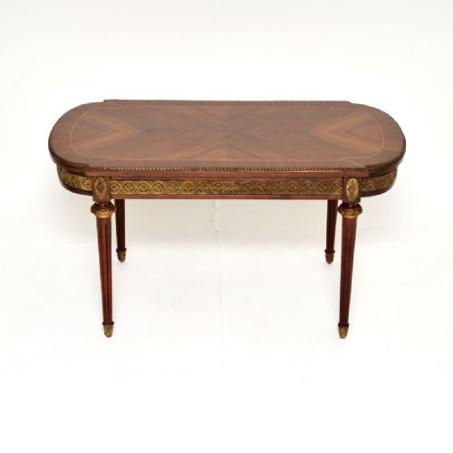 ANTIQUE FRENCH INLAID WALNUT ORMOLU MOUNTED COFFEE TABLE - ADDITIONAL PHOTO 2