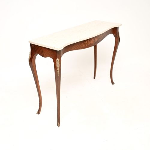 ANTIQUE FRENCH MARBLE TOP CONSOLE SIDE TABLE - ADDITIONAL PHOTO 3