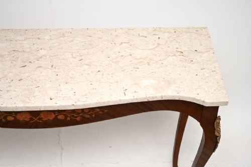 ANTIQUE FRENCH MARBLE TOP CONSOLE SIDE TABLE - ADDITIONAL PHOTO 5