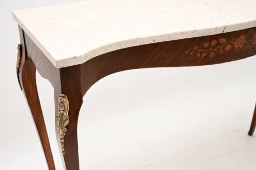 ANTIQUE FRENCH MARBLE TOP CONSOLE SIDE TABLE - ADDITIONAL PHOTO 6